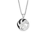 Sterling Silver Black And White Diamond Round Pendant Necklace Sterling Silver Black And White Diamond Round Pendant Necklace