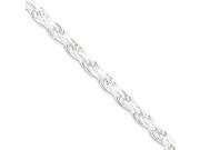 Sterling Silver 4.75mm Diamond Cut Rope Chain Size 7