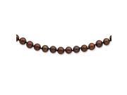 Sterling Silver 6 7mm Chocolate Freshwater Cultured Pearl Necklace