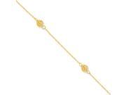 14k Bead With 1in Ext Anklet