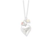 Sterling Silver Desire Cz Pearl Heart Necklace