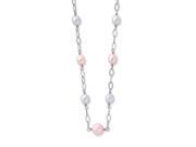 Sterling Silver Pink Purple Freshwater Cultured Pearl W 2in Ext. Necklace
