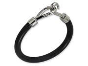 Stainless Steel Black Rubber 8.5in Bracelet