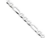 Sterling Silver 6.5mm Figaro Anchor Chain Size 8