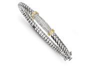 Sterling Silver W 14k 1 5ct. Diamond Bangle Bracelet
