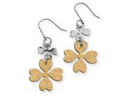 Stainless Steel Gold Ipg Plated Flower Link Earrings