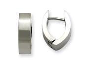 Stainless Steel Brushed Oval Hinged Hoop Earrings