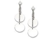 Stainless Steel Polished Circles Post Dangle Earrings