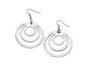 Stainless Steel Polished Circle Dangle Earrings