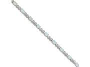 Sterling Silver 7inch Created Opal Illusion Bracelet