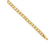7.75in Gold Plated Round Cz Bracelet