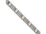 Stainless Steel Gold Ipg Plated 8.75in Bracelet