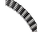 Stainless Steel Black Rubber 8.75in Bracelet
