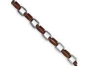 Stainless Steel Chocolate Ip Plated 8.5in Bracelet