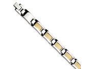 Stainless Steel 18 kt Gold Filled Accent 8.25in Bracelet