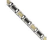 Stainless Steel Gold Ipg Plated Black Plated Wire 8.5in Bracelet