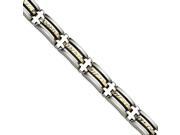Stainless Steel Gold Ipg Plated Diamond Cut 8.5in Bracelet
