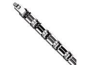 Stainless Steel Black Plated Wire Polished 8.5in Bracelet