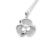 Sterling Silver Cz Brilliant Embers Polished Fancy Necklace