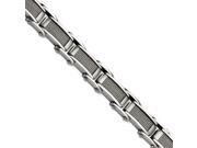 Stainless Steel Wire Brushed Polished 8.5in Bracelet