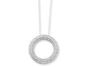 Sterling Silver Cz Brilliant Embers Polished Circle Necklace