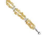 Stainless Steel Citrine Chip 7in W 1in Ext. Bracelet