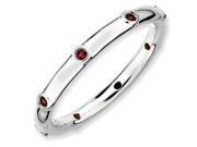 Sterling Silver Stackable Expressions Garnet Ring Size 5