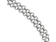Stainless Steel Polished Link Double Row 7.5in Bracelet