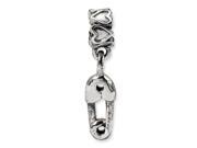 Sterling Silver Reflections Kids Safety Pin Dangle Bead