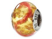 Sterling Silver Reflections Yellow Pink Gold Italian Murano Bead