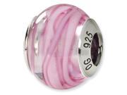 Sterling Silver Reflections Pink White Italian Murano Bead