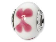 Sterling Silver Reflections White Pink Italian Murano Bead