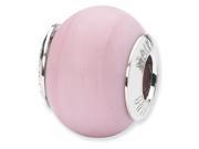 Sterling Silver Reflections Pink Matte Italian Murano Bead