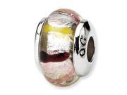 Sterling Silver Reflections Kids Pink Hand Blown Glass Bead