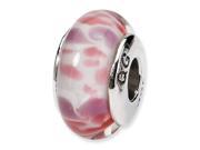 Sterling Silver Reflections Pink Hand Blown Glass Bead