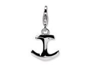 Sterling Silver 3 D Polished Anchor W Lobster Clasp Charm