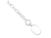 Sterling Silver Fancy Oval Disc Bracelet