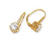 Gold Plated Sterling Silver Cz Leverback Earrings