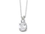 Sterling Silver Cz 18in Necklace