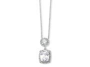 Sterling Silver Cz 18in Necklace