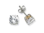 Sterling Silver Gold Plated X O 6.5mm Cz Stud Earrings