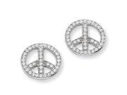 Sterling Silver Cz Brilliant Embers Polished Peace Earrings