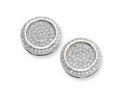 Sterling Silver Cz Brilliant Embers Circle Post Earrings