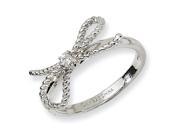 Sterling Silver Fancy Bow Cz Ring Size 6