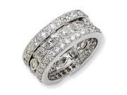 Sterling Silver Cz Eternity Three Ring Set Size 8