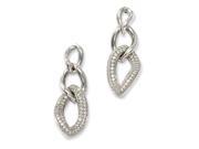 Sterling Silver Cz Brilliant Embers Polished Dangle Post Earrings