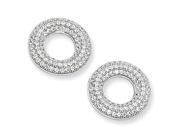 Sterling Silver Cz Brilliant Embers Polished Fancy Circle Post Earrings