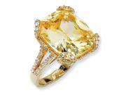 Gold Plated Sterling Silver Champ Wht Cz Ring Size 8