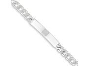 Sterling Silver Polished Engraveable Curb Link Id Bracelet