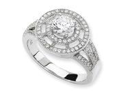 Sterling Silver Cz Brilliant Embers Round Polished Fancy Ring Size 8